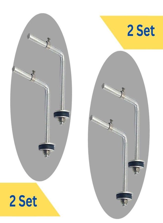 DEEGAA MART Toilet Seat Cover Hinges L Type Clamp, Western Toilet Seat Spare Part Accessories (Steel) Pack of 2 - Image 2